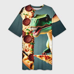 Женская длинная футболка Пиццазавр