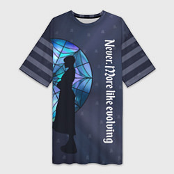 Женская длинная футболка Уэнсдей Аддамс - темная сторона окна