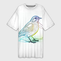 Женская длинная футболка Neon птица