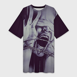 Футболка женская длинная Крик хоррор, цвет: 3D-принт