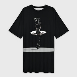 Футболка женская длинная Силуэт балерины, цвет: 3D-принт