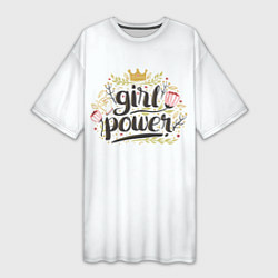 Женская длинная футболка Женская сила - girl power
