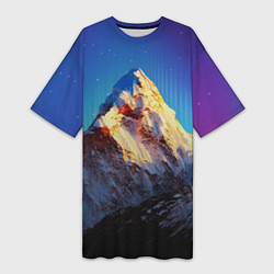 Женская длинная футболка Космический эверест