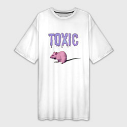 Женская длинная футболка Токсик крыса