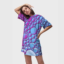 Футболка женская длинная Масляные пузыри, цвет: 3D-принт — фото 2