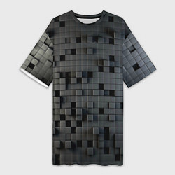 Женская длинная футболка Digital pixel black