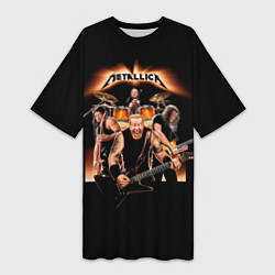 Женская длинная футболка Metallica - метал-группа
