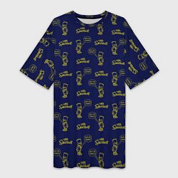 Женская длинная футболка Bart pattern Eat my shorts