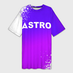 Футболка женская длинная Астро логотип, цвет: 3D-принт