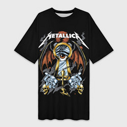 Женская длинная футболка Металлика - Metallica