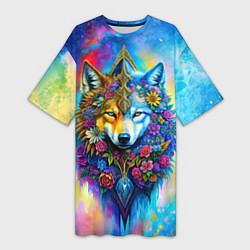 Женская длинная футболка Лисоволк