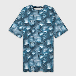 Женская длинная футболка Сочная текстура из ледяных кубиков