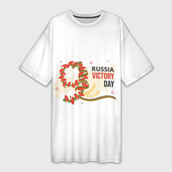 Женская длинная футболка 9 мая - russia victory day