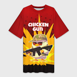 Женская длинная футболка Chicken Gun - спецназ