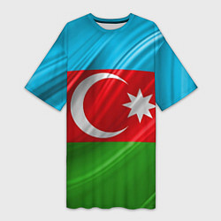 Футболка женская длинная Азербайджанский флаг, цвет: 3D-принт