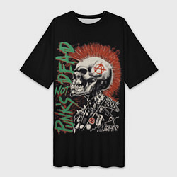 Футболка женская длинная Punks not dead, цвет: 3D-принт