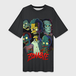 Женская длинная футболка Simpsons zombie