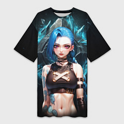 Женская длинная футболка Jinx arcane league of legends