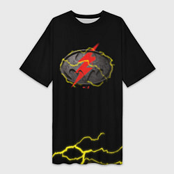 Женская длинная футболка Flash and Batman logo