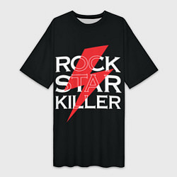 Футболка женская длинная Rock Star Killer, цвет: 3D-принт