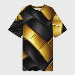 Женская длинная футболка Gold black luxury