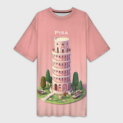 Футболка женская длинная Pisa Isometric, цвет: 3D-принт