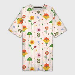 Женская длинная футболка Pretty flowers
