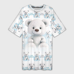 Женская длинная футболка Плюшевый белый медведь