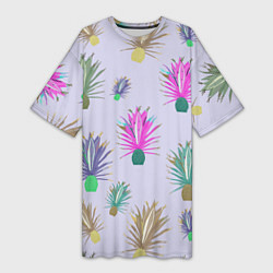 Женская длинная футболка Агава ютская - растение кактус