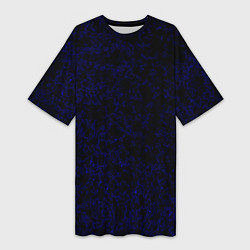 Женская длинная футболка Абстракция черно-синий туманность