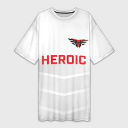 Футболка женская длинная Heroic white, цвет: 3D-принт