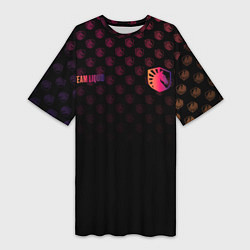 Футболка женская длинная Team Liquid pattern, цвет: 3D-принт