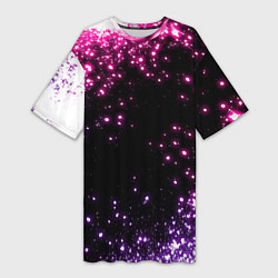 Женская длинная футболка Неоновые звезды - neon