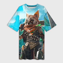 Футболка женская длинная Biomutant, цвет: 3D-принт