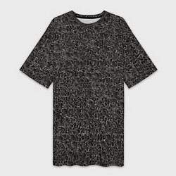 Женская длинная футболка Текстура ажурный черный