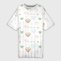Женская длинная футболка Cute hearts