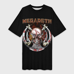Женская длинная футболка Megadeth - боевой череп