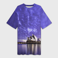 Женская длинная футболка Сидней в фиолетовом в закате
