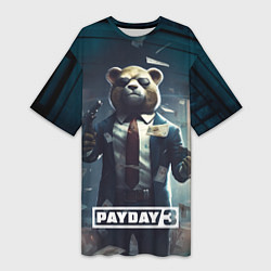 Женская длинная футболка Payday 3 bear