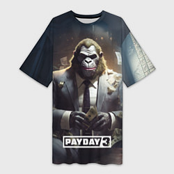 Футболка женская длинная Gorilla Payday 3, цвет: 3D-принт