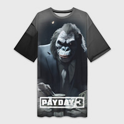 Женская длинная футболка Payday 3 big gorilla