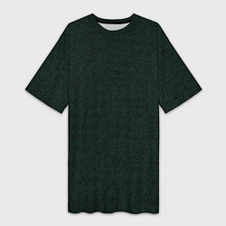 Женская длинная футболка Текстура рябь темно-зелёный