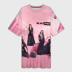 Женская длинная футболка Blackpink poster