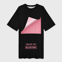 Футболка женская длинная Blackpink Square two, цвет: 3D-принт