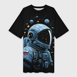 Женская длинная футболка Русский космонавт