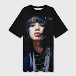 Женская длинная футболка Blackpink Lisa Piercing