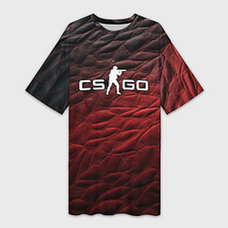 Женская длинная футболка CS GO dark red