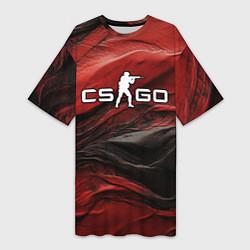 Женская длинная футболка Dark red CS GO