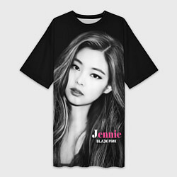 Футболка женская длинная Jennie Kim Blackpink, цвет: 3D-принт