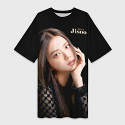 Женская длинная футболка Blackpink Cute Jisoo Kim
